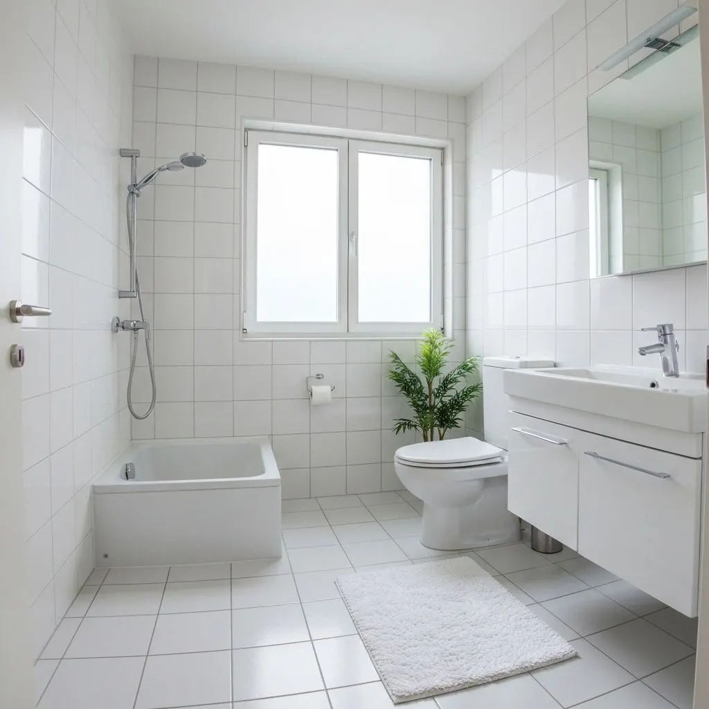 Spotless bathroom after professional cleaning